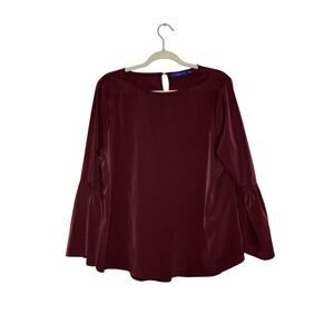 🛑 LAST CHANCE! APT. 9 brownish purple bell sleeve blouse size large